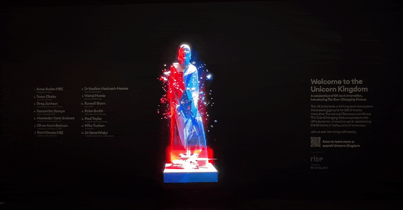 Hologram of British founders as part of the UK's campaign to woo Americans.