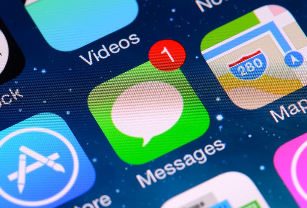 One new message on iPhone