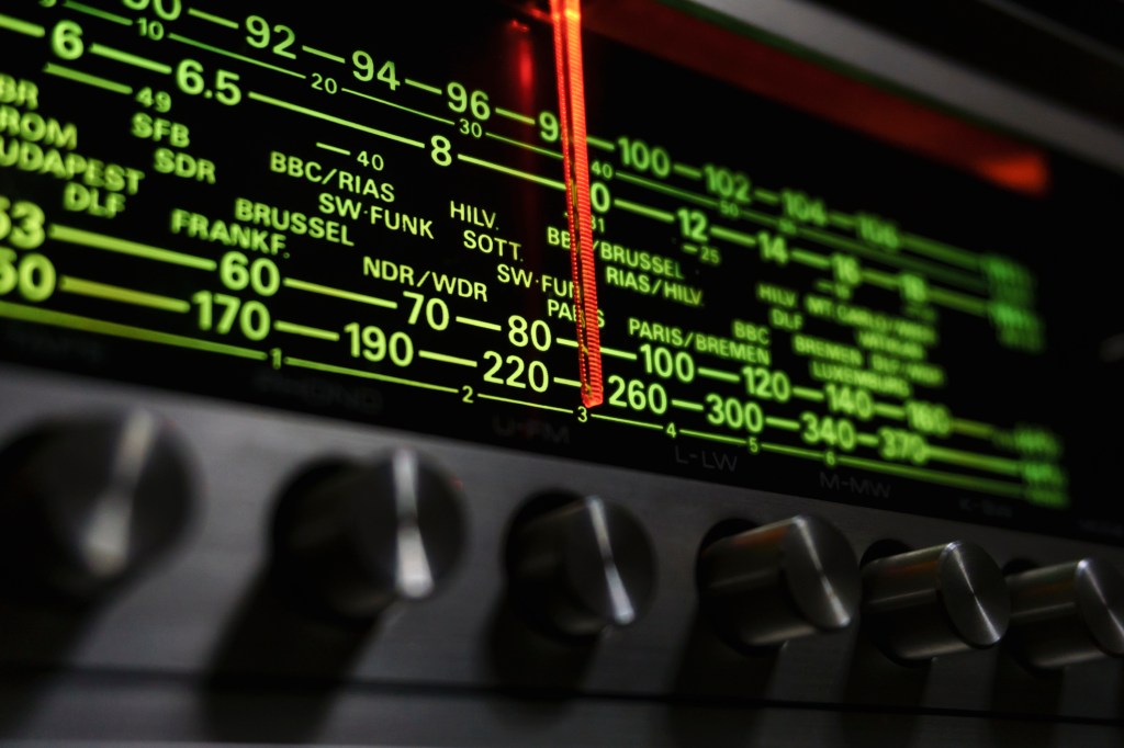 Old analog radio dial screen