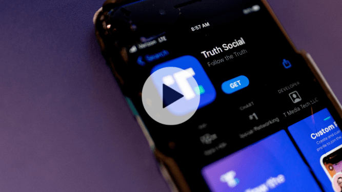 The Truth Social app, seen in the App Store on an iPhone