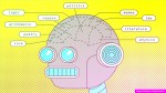 A robot head with its brain mapped out