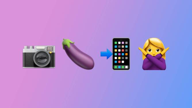 camera, eggplant, cellphone, woman emojis