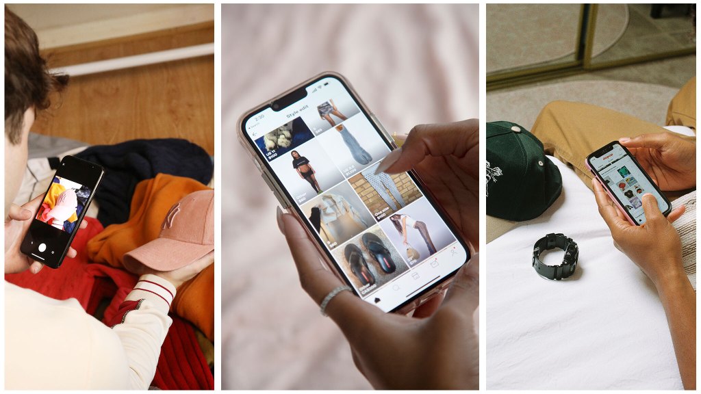 Depop shown on smartphones