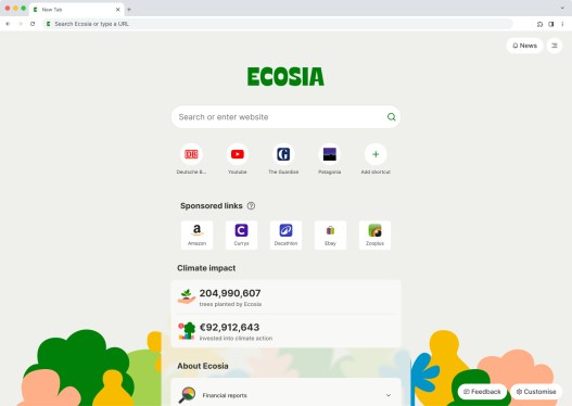 Ecosia sample page