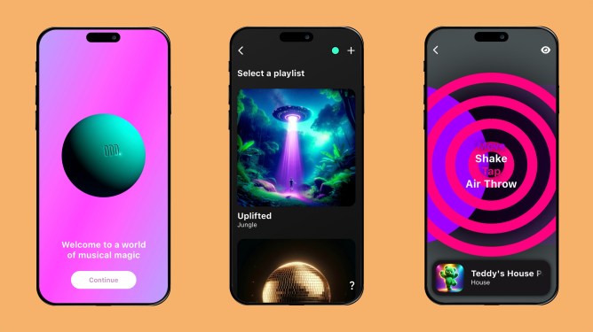 Oddball app on smartphone screens