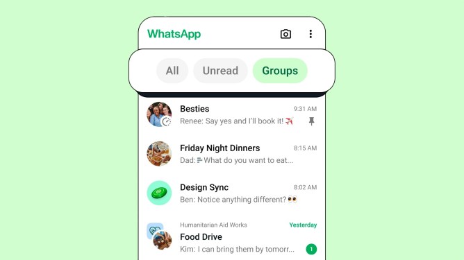 WhatsApp chat filters