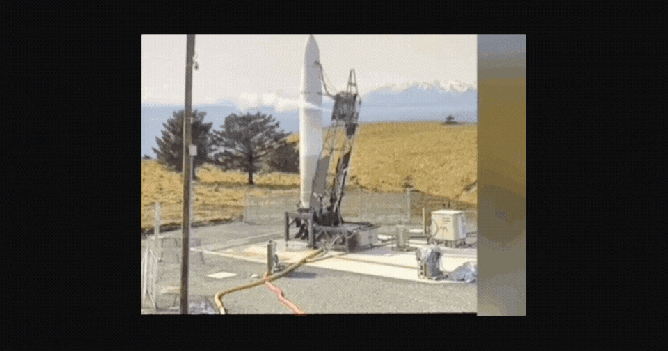A shot of the Astra Rocket 3.0 exploding during prelaunch testing
