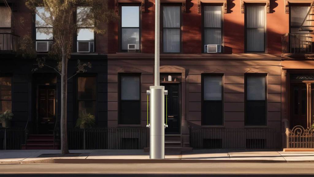 Voltpost's charger stands curbside.