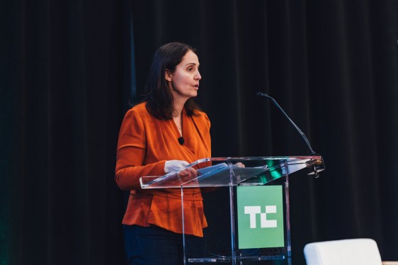 Rudina Seseri delivering a presentation at Boston Early Stage in April 2024.