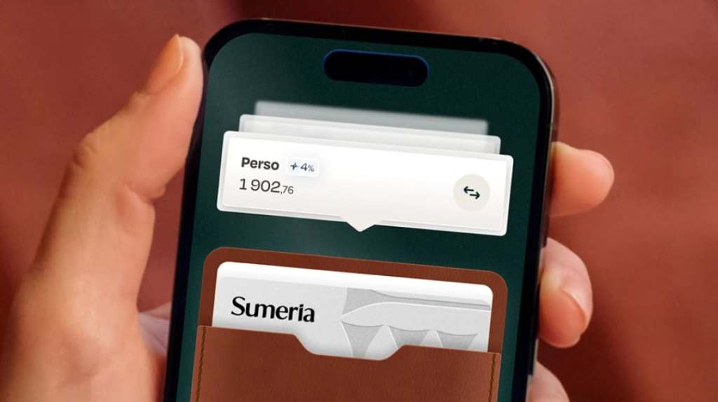 mobile banking app Sumeria on smartphone screen