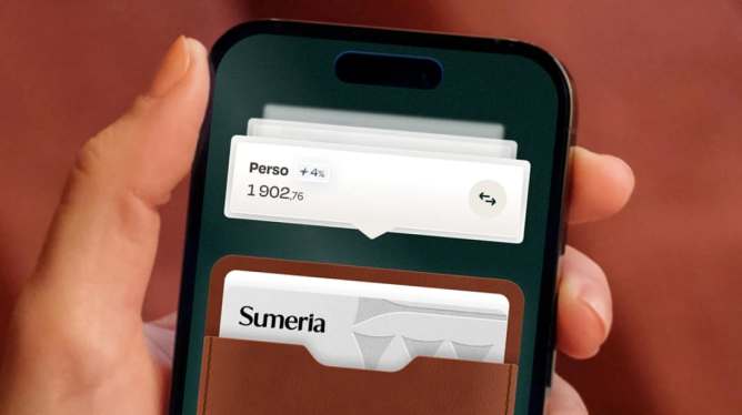 mobile banking app Sumeria on smartphone screen