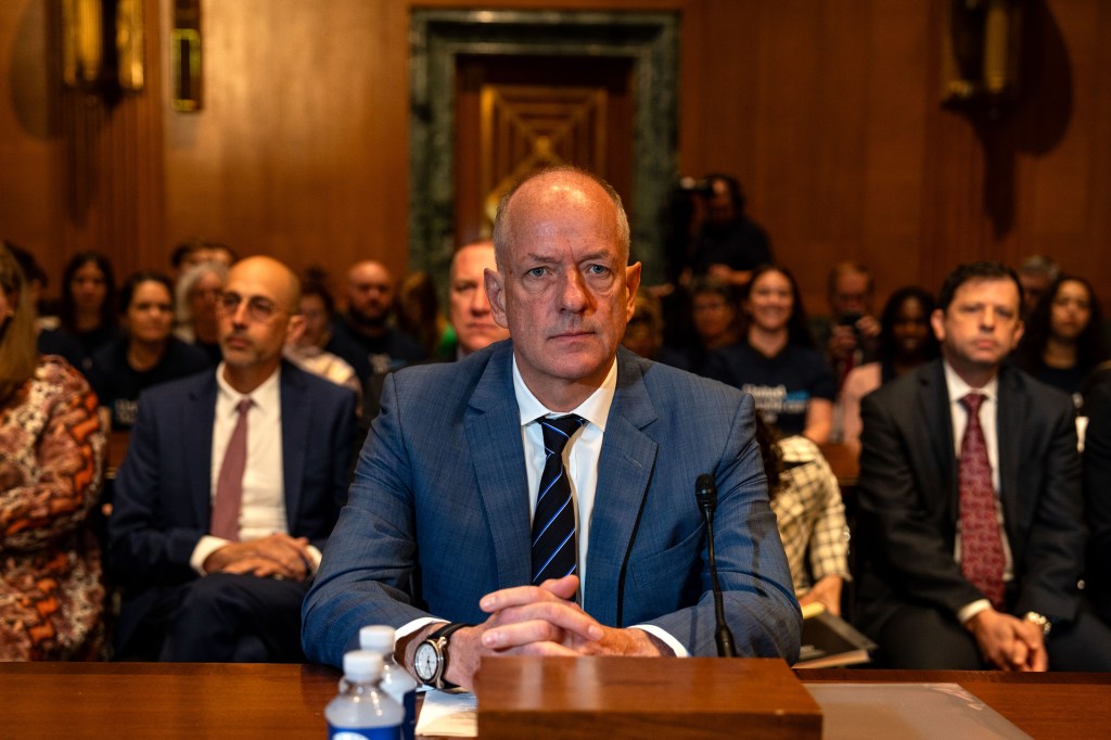 UnitedHealth CEO Andrew Witty testifies before the Senate Finance Committee on Capitol Hill on May 1, 2024 in Washington, DC.