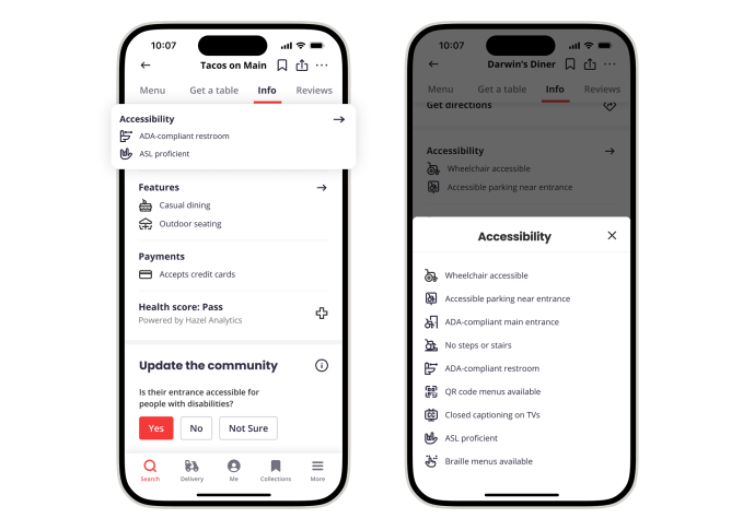 Businesses on Yelp can now add more accesible attributes. 