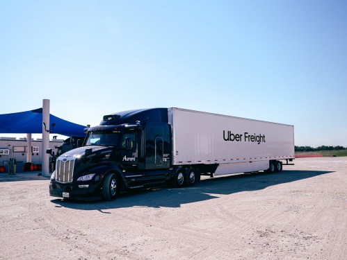 class 8 self-driving truck with aurora innovation technology on uber freight network