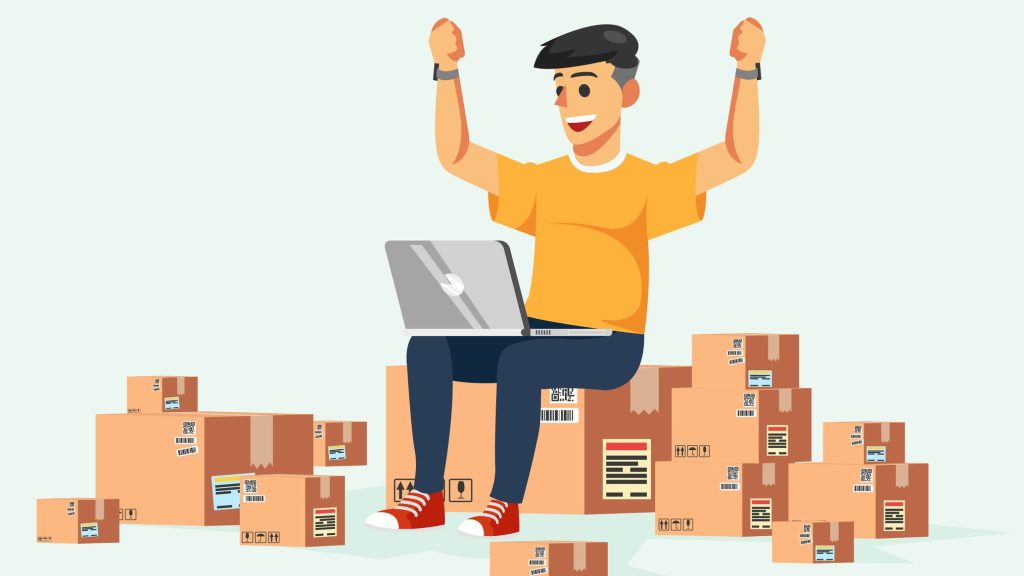Concept illustration depicting online seller.