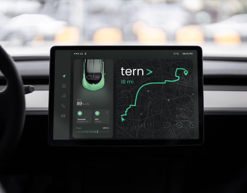 TernAI alternative to GPS navigation on car infotainment system
