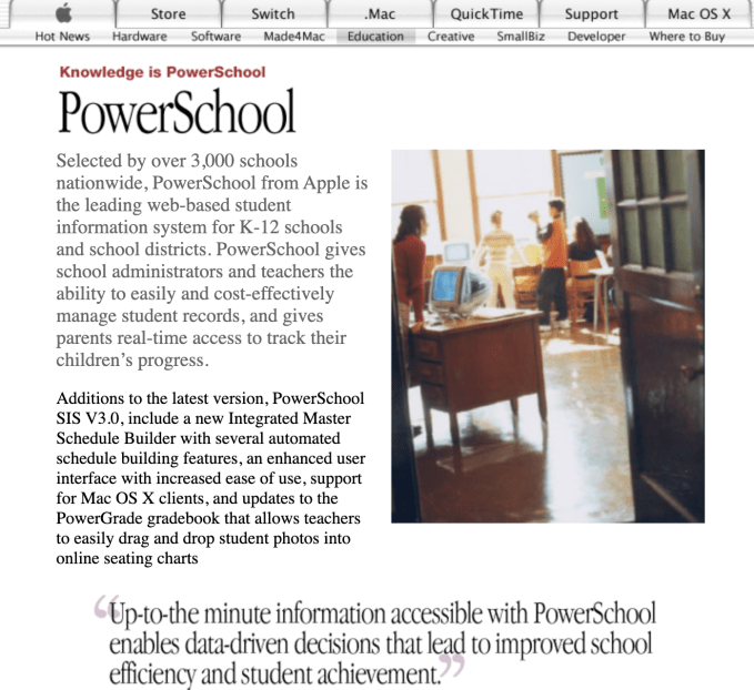 PowerSchool as an Apple product