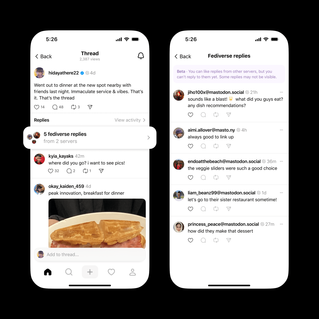 Threads page