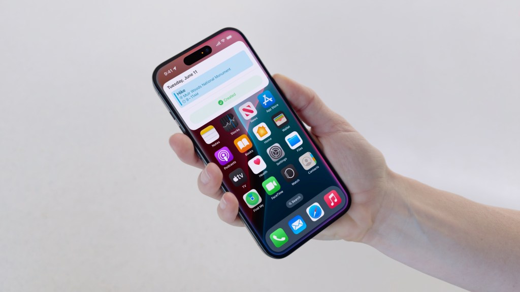 iPhone in extended hand