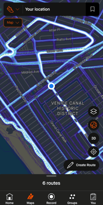 Night heatmaps in Strava