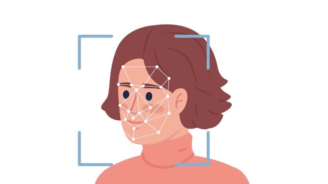 Concept illustration depicting facial recognition software