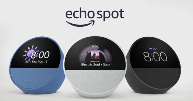 Three Amazon Echo Spot devices