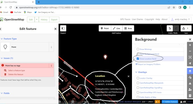 OpenSteetMap editor