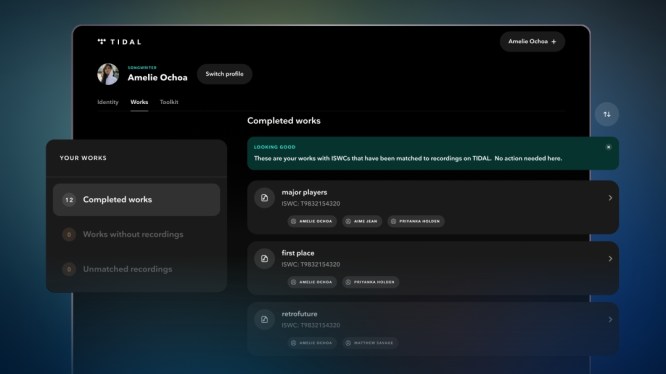 Tidal songwriters dashboard