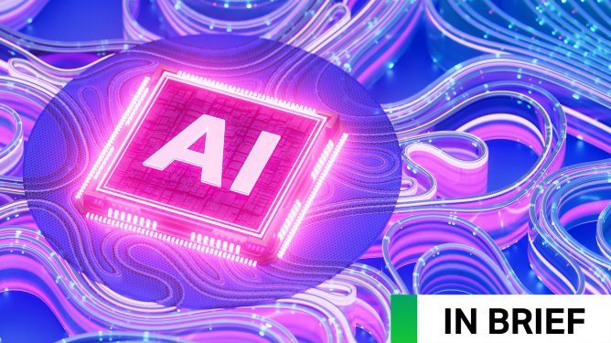 AI text on illuminated background