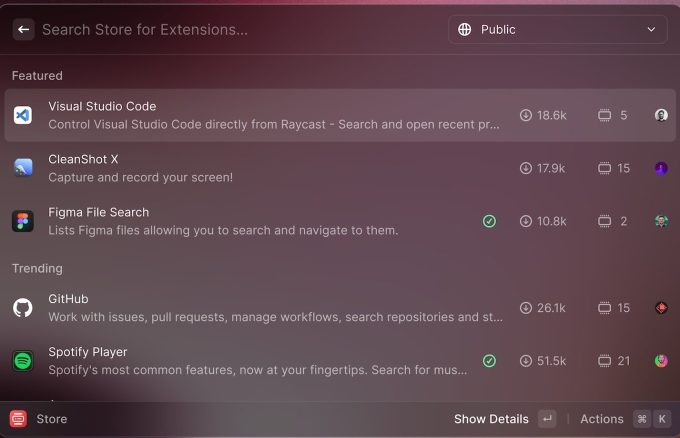 Raycast extensions