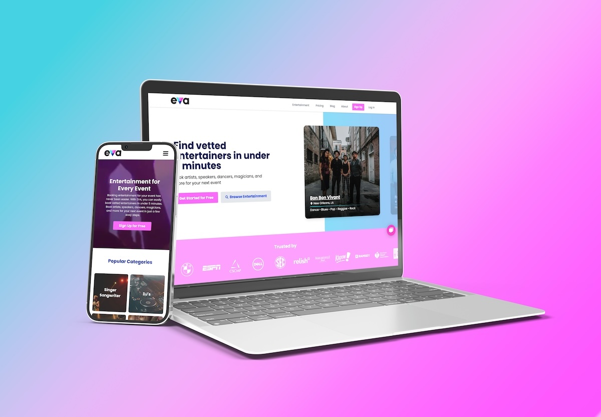 EVA booking platform for entertainers and corporate events 