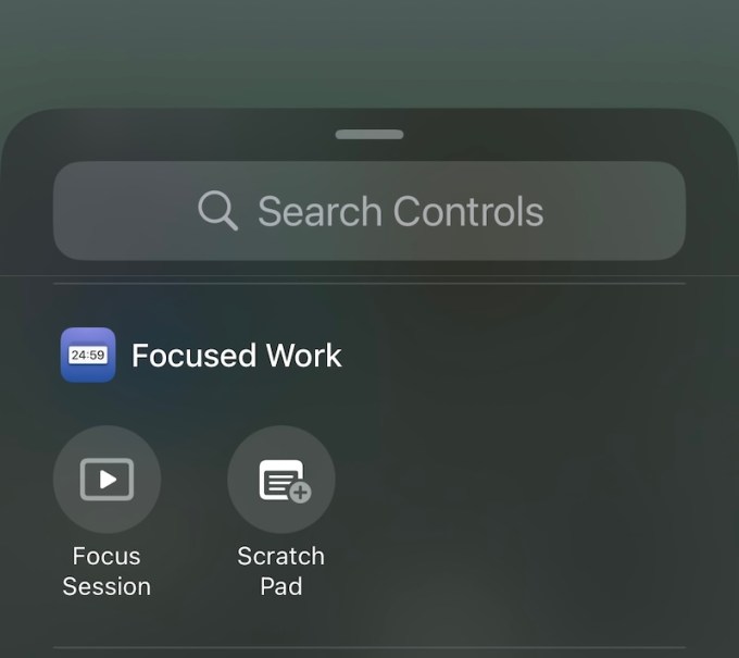 Focused Work iOS 18 app control center