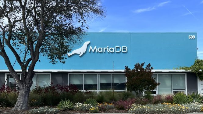 MariaDB logo on building