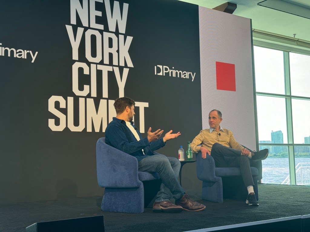 Alex Konrad (Forbes - left) and Keith Rabois (Khosla Ventures - right) at Primary VC's NYC Summit, September 12, 2024.