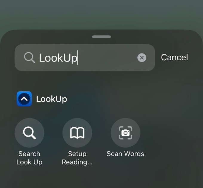 LookUp iOS 18 control widget