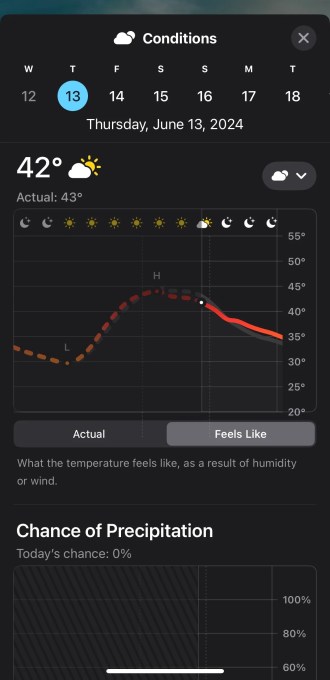 Weather view iOS 18