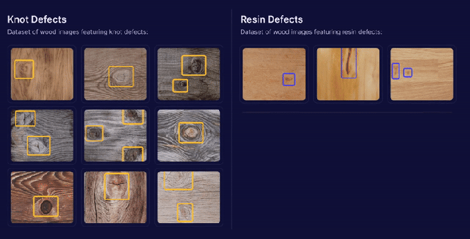 Synthetic image generation of resin defects in wood