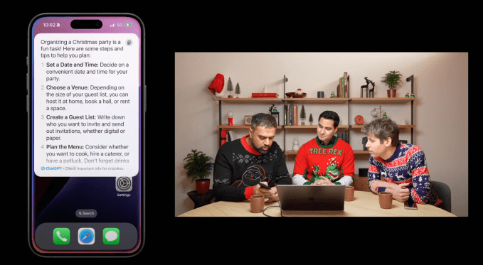 Demo of ChatGPT in Apple Intelligence
