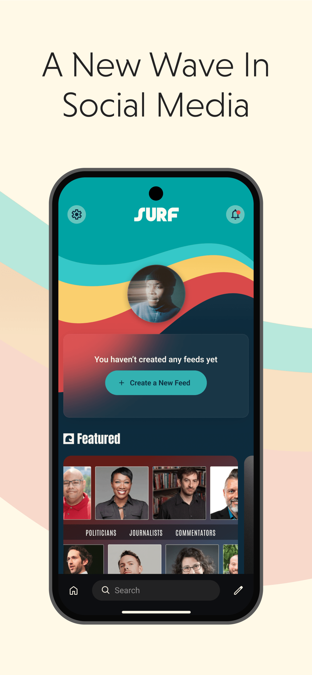 Surf app on mobile phone