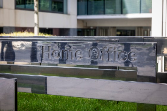 The Home Office sign outside their building in Whitehall, London.