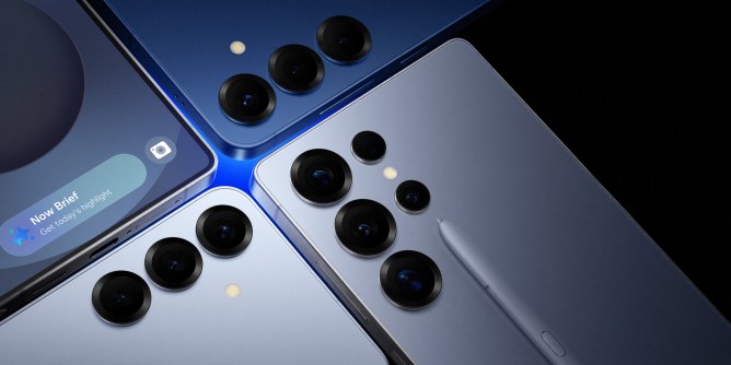 a selection of Samsung phones from the Unpacked 2025 event