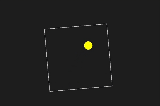 AI benchmark; yellow 'ball' on black background