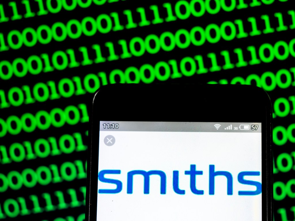 In this photo illustration a Smiths Group plc logo seen displayed on a smart phone.