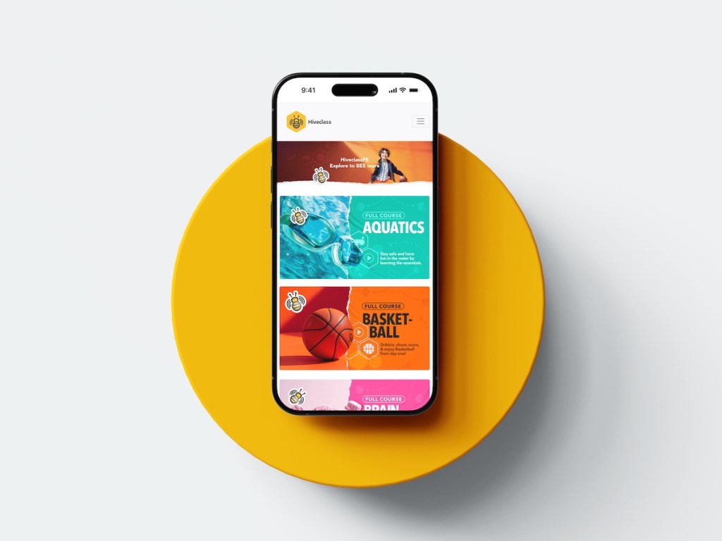 Hiveclass displayed on smartphone