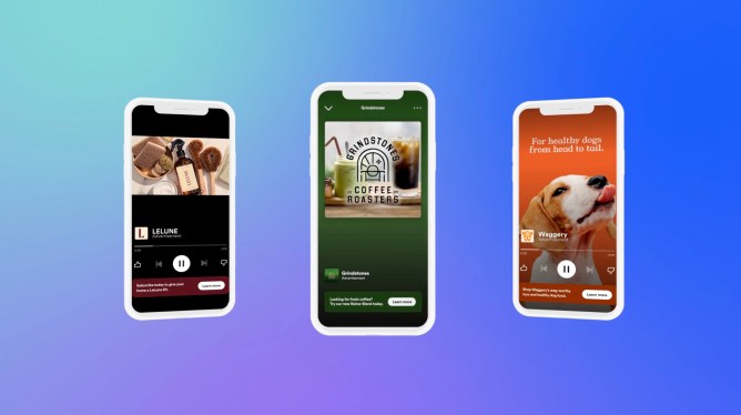 Spotify Gen AI ads on smartphone screens