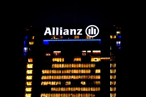 The tower skyscraper built in 2020 in Milan CityLife district area called Isozaki Tower (Allianz) seen from the MiCo Convention centre in a night view. Milan (Italy), December 2nd 2021.