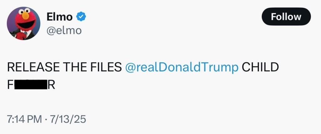 a screenshot of one of the hacked posts published on Elmo's X account