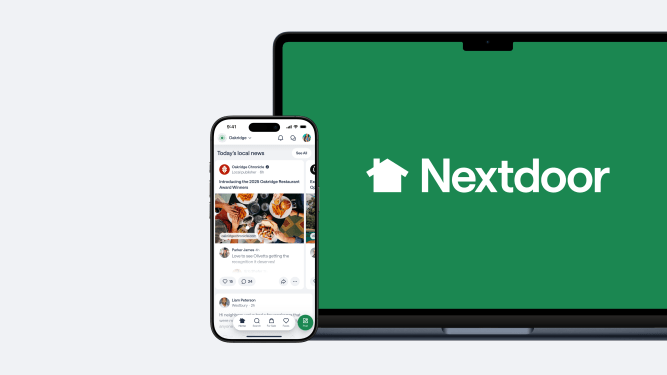 Nextdoor app on laptop and mobile
