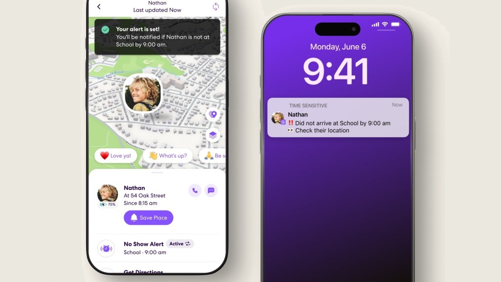 Life360 No Show alert displayed on a mobile phone