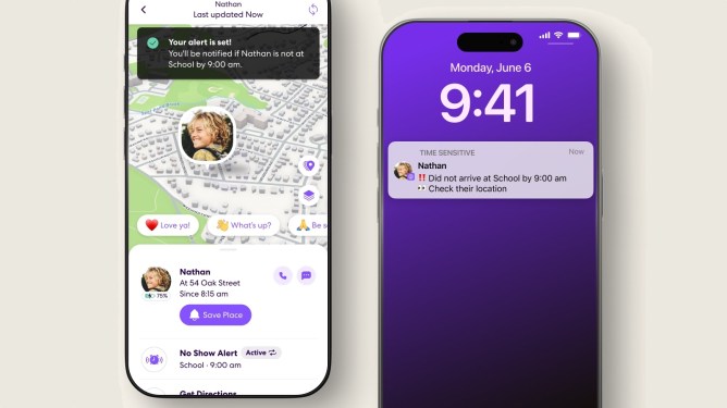 Life360 No Show alert displayed on a mobile phone